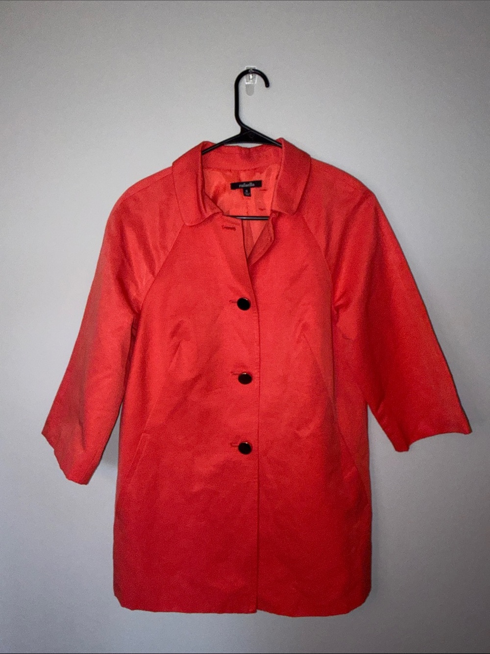 Rafaella Vibrant Coral Three-Button Coat Small